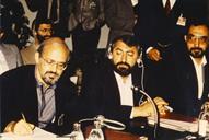 041890-65- اجلاس اعضای اوپک مهندس غرضی و هیئت همراه ایران 1362-( )